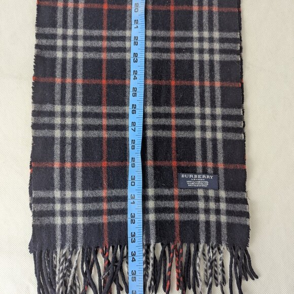 Authentic Burberry Lambswool Scarf Blue – Unisex Check – Pre-Owned – Fast Ship - Picture 6 of 7